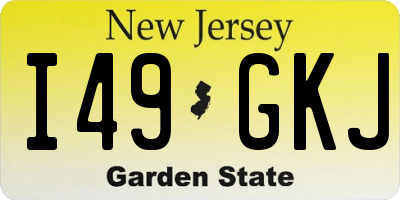 NJ license plate I49GKJ