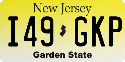 NJ license plate I49GKP