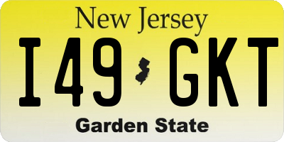 NJ license plate I49GKT