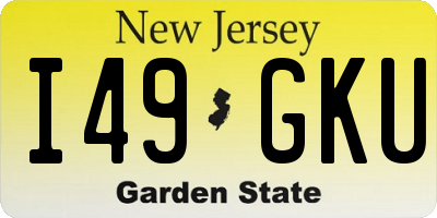 NJ license plate I49GKU