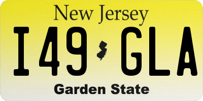 NJ license plate I49GLA
