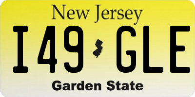 NJ license plate I49GLE