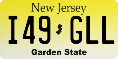 NJ license plate I49GLL