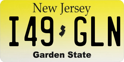 NJ license plate I49GLN