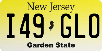 NJ license plate I49GLO