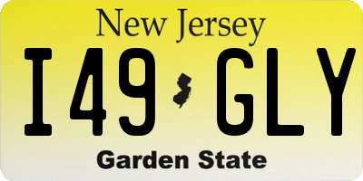 NJ license plate I49GLY