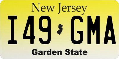 NJ license plate I49GMA