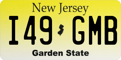 NJ license plate I49GMB
