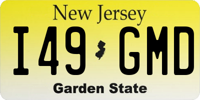 NJ license plate I49GMD