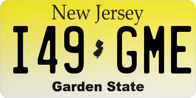 NJ license plate I49GME