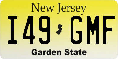 NJ license plate I49GMF