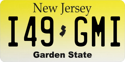 NJ license plate I49GMI