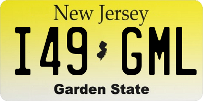 NJ license plate I49GML