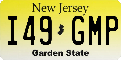 NJ license plate I49GMP