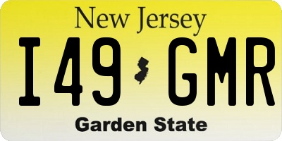 NJ license plate I49GMR