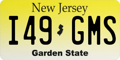 NJ license plate I49GMS