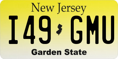 NJ license plate I49GMU