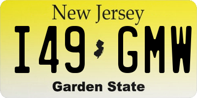 NJ license plate I49GMW
