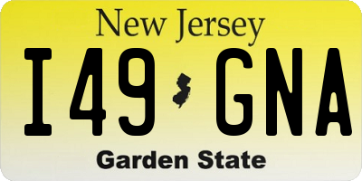 NJ license plate I49GNA
