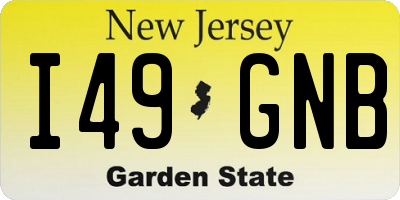 NJ license plate I49GNB