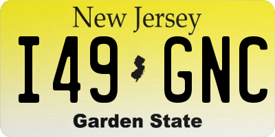 NJ license plate I49GNC