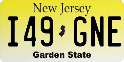 NJ license plate I49GNE