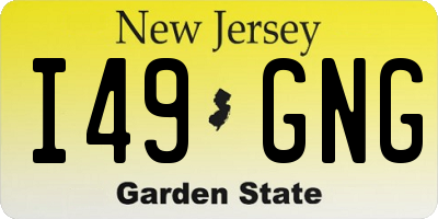 NJ license plate I49GNG