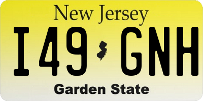 NJ license plate I49GNH