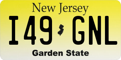 NJ license plate I49GNL