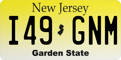 NJ license plate I49GNM
