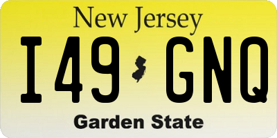 NJ license plate I49GNQ