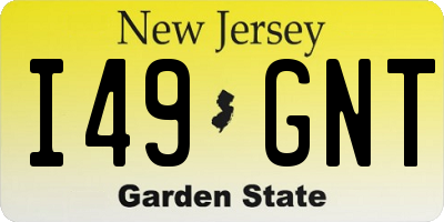 NJ license plate I49GNT