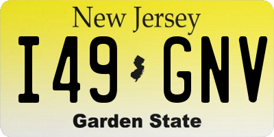 NJ license plate I49GNV
