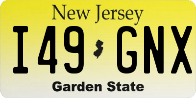 NJ license plate I49GNX