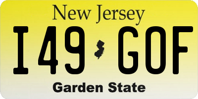NJ license plate I49GOF