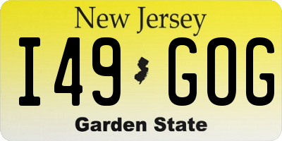 NJ license plate I49GOG