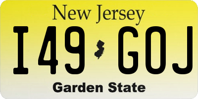 NJ license plate I49GOJ