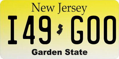 NJ license plate I49GOO