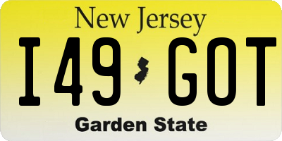 NJ license plate I49GOT