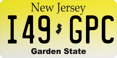 NJ license plate I49GPC