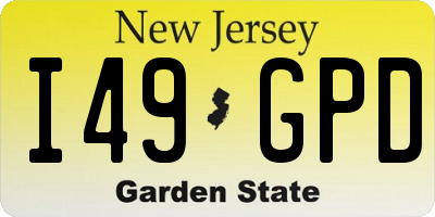 NJ license plate I49GPD
