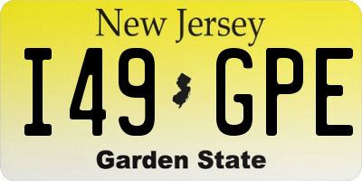 NJ license plate I49GPE
