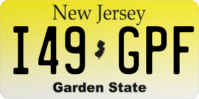 NJ license plate I49GPF