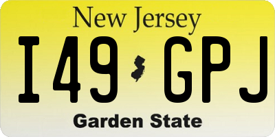 NJ license plate I49GPJ
