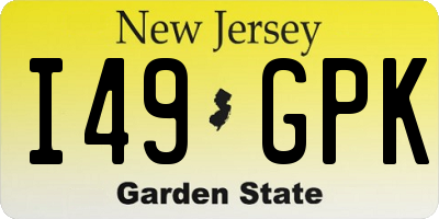 NJ license plate I49GPK