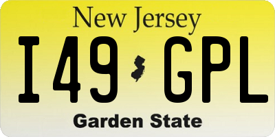 NJ license plate I49GPL