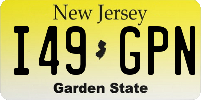 NJ license plate I49GPN