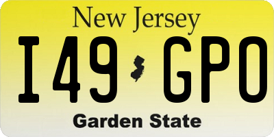 NJ license plate I49GPO