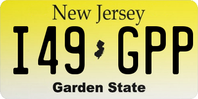 NJ license plate I49GPP