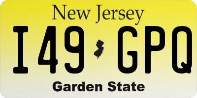 NJ license plate I49GPQ